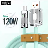 AUOVIEE 120วัตต์6A ค่าใช้จ่ายได้อย่างรวดเร็วสุด Type C สายซิลิโคนเหลวค่าเร็วสาย USB สำหรับ Xiaomi หัวเว่ยซัมซุงพิกเซล USB สายชาร์จ