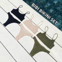 BIBI BIKINI SET ? ต้อนรับซัมเมอร์ คัดเนื้อผ้ามาอย่างดี กระชับเข้าทรงสวย บรา กล้าม ครอป ชุดว่ายน้ำ บีกีนี่