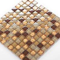 [COD] Glass mosaic coffee European-style living room background wall tile bathroom black blue decorative crystal