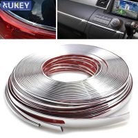 6M Chrome Car Styling Moulding Strip Trim Door Window Mirror Grille Body Molding Cover Decoration Self Adhesive Crash Protector Decorative Door Stops