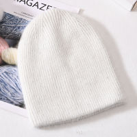 Fashion Winter Hat Solid Color Beanies And Womens Hooded Warm Wool Hat Rabbit Fur Caps Cashmere Knitted Hats Skullies Beanies