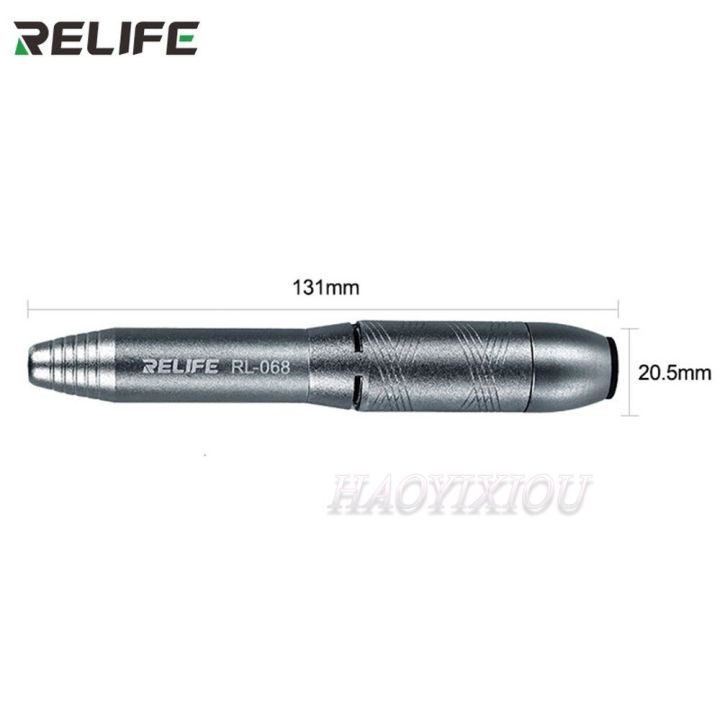 relife-rl-068ปากกาขัดเงาขนาดเล็กปรับกำลังไฟ6สปีดสำหรับ-cpu-และเมนบอร์ดซ่อมแซมหน้าจอที่ขัดด้วยหัวเจียร8หัว