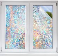 Window Film Privacy Stained Glass Static Cling UV Blocking Non-Adhesive Stickers for Door Decals