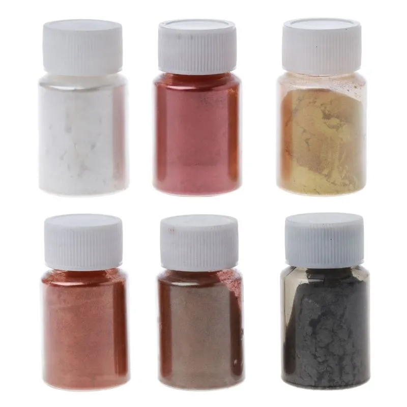 6 Colors/Set Pearlescent Mica Powder Resin Pigment Powder Epoxy Resin Mold  Colorant Dye for DIY