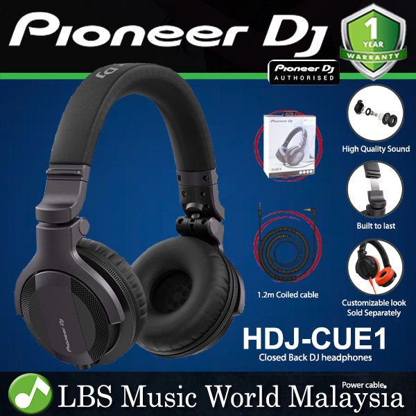 Pioneer DJ HDJCUE1 Dynamic Closed Back On Ear DJ Headphone Black