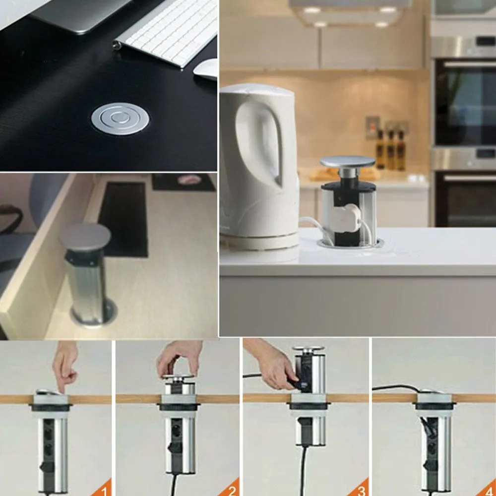 Pop up electrical outlet for kitchen