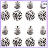 JING 40Pcs เงินโบราณ ลูกปัดโลหะหลวม ลูกปัดกลม: 0.430.43นิ้ว โลหะผสมอัลลอยด์ ลูกปัดกลมและกรวย อุปกรณ์เสริมที่มีประโยชน์ ลูกปัด guru แบบหลวม สาวๆ