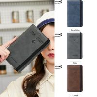 Sampul Paspor Kulit Tali Elastis Pemblokir RFID untuk Kartu Tempat Paspor Travel Casing Tempat Kartu Bank Dokumen ID Pria Wanita