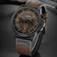 CURREN Mens นาฬิกาแบรนด์หรูกันน้ำนาฬิกาข้อมือกีฬานาฬิกา Chronograph ควอตซ์ทหารหนัง Relogio Masculino