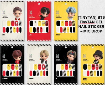 *BIG SALE LAST CHANCE*[TINYTAN] BTS TinyTAN GEL NAIL STICKER-MIC DROP (22pcs), Nail file Included, Art Sticker, Korea, Kpop Goods, RM, JIN, JIMIN, J-HOPE, SUGA, V, JUNGKOOK, Authentic goods