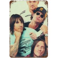 Red Hot Chili Peppers Rock Band Tin Sign Vintage Wall Poster Retro Iron Painting Metal Plaque Sheet（Only one size: 20cmX30cm）(Contact seller, free custom pattern)