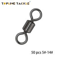 Topline Tackle ขั้วต่อการตกปลาหมุน50ชิ้น,ขั้วต่อสเตนเลสที่หมุนตกปลาแข็งแรงโซลิดริงตลับลูกปืนแบบทรงกระบอก