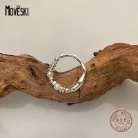 MOVESKI Creative Geometric Splicing Pearl Ring S925 Sterling Silver Women Personalized Temperament Girlfriend Gift Jewelry