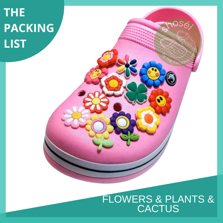 Flowers jibbitz crocs rose daisy waterlily tulips pin charm decorate