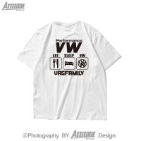 [S-5XL]เสื้อยืดแขนสั้น ผ้าฝ้าย พิมพ์ลาย Attitude Volkswagen VW Golf GTI Scirco R Sagitar GLI ดัดแปลง สําหรับผู้ชาย