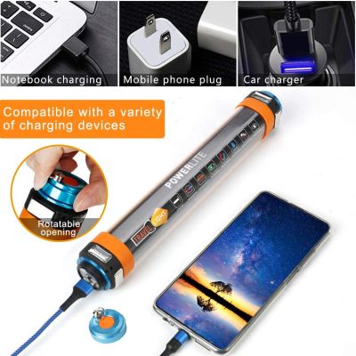 ZK30 Portable LED Camping Light Tent Lamp USB Rechargeable Waterproof Lantern Flashlight Hanging Magnetic Power Points  Switches Savers Power Points