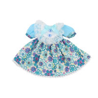 【 Cw】icy DBS blyth Doll Suit headdress Lolita Dress Lace Blue Flower outfit Gift Toy