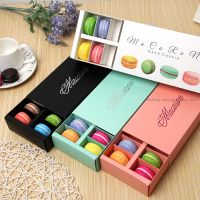 10/20Pc White Macaron box with Pink White Black and Green Dessert Macaron boxes favors and gifts packaging boxes for 12 macarons