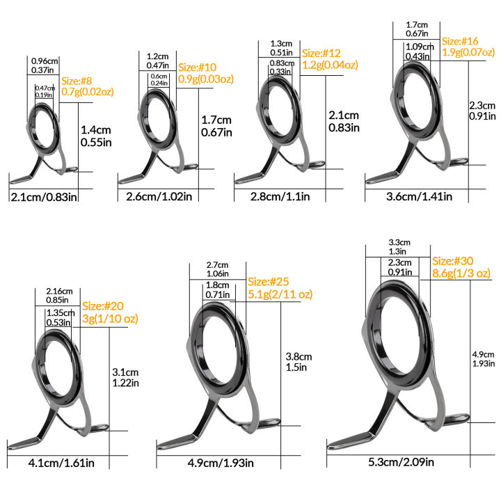 7ชิ้นคันเบ็ดคู่มือชุดซ่อม-diy-เครื่องมือก้านอาคารเซรามิกแหวนปั่นก้านคู่มือเปลี่ยนจัดการประมง