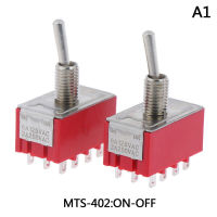 23 New 2Pcs Red 6A/125VAC 2A/250VAC 12 Pin 4PDT ON/ON 2 Position Mini MTS-402 Toggle Switch