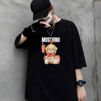 เสื้อยืดคุณภาพดี    【GUCCII】moshino เสื้อยืดผ้าฝ้ายแขนสั้นเสื้อคู่