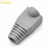 CNCOB 100ชิ้นหมวก Rj45 Cat5e เชื่อมต่อเครือข่ายรองเท้า Tpu อีเธอร์เน็ตเปลือกแขนป้องกันปกป้องบุชรูรับแสง5.5มิลลิเมตร