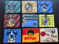 Hogwarts School Of Witchcraft And Wizardry กระเป๋าสตางค์ใบสั้น2ช่องใส่การ์ด Dompet Koin การ์ตูน Bifold Dompet Pelajar 1ช่องซิปพิมพ์1ช่องอัลบั้มรูป2ช่อง