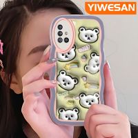 YIWESAN เคสปลอกสำหรับ Samsung Galaxy A51 4G A51 5G เคส M40s 3D การ์ตูนหมีน่ารักแฟชั่นสีสันสดใสลายคลื่นเคสป้องกันเลนส์กล้องเคสโทรศัพท์แบบใสเคสนิ่มโปร่งใสกรอบซิลิโคนกันกระแทก