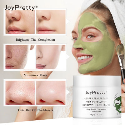 BeautyIU Tea Tree Clay Face Mask Acne Blackhead Remover Mask Cream Facial Cleansing Black Dots Treatment Whiten Skin Care