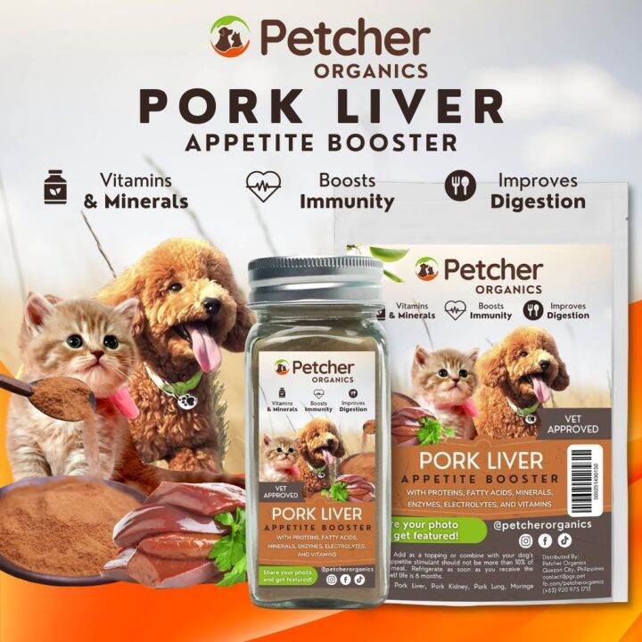 Petcher Pork Liver Booster Pet Meal Topper Suitable for Dogs and Cats