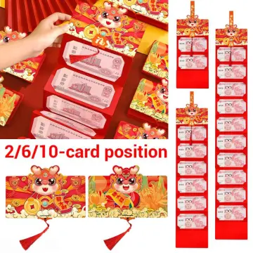 2023 Chinese Red Envelope 2/6/8/10 Card Slot Foldable Red  Packet Rabbit Year Luck Money Bag Gift Money Envelopes : Office Products