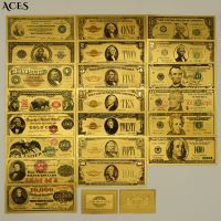【YD】 Set Us Gold Plated Banknotes Coleccion Billetes Collection Decoration Currency History Souvenir Best
