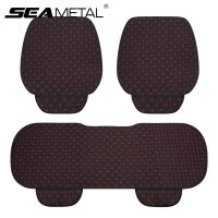 SEAMETAL Flax Car Seat Cover Linen Seat Protector Cushion Cooling Summer Breathable Chair Mat for SUV Sedan Truck Pick-Up