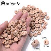 10Pcs 10/15mm Round Letter Wooden Beads Natural Loose Spacer Beads For Jewelry Making Necklace Bracelets Accessories