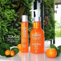 สบู่ส้มใส SOMSAI NATURAL VITAMINS LIQUID SOAP+ 300 ML./100ml. -