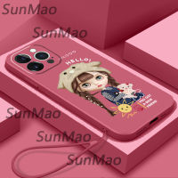 เคสโทรศัพท์ iPhone 14 Pro Max ซิลิโคนอ่อนนุ่มปกหมวกออกแบบปกสำหรับสาว