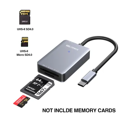 UHS-II High Speed Card Reader, USB C SD 4.0 Memory Card Reader, for SDXC, SDHC, SD, MMC, Micro SDXC, Micro SD, Micro SDHC Card
