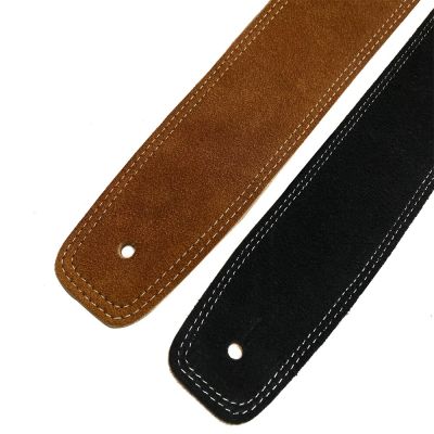 ‘【；】 Double Flip Fur Guitar Strap Dark Brown Black Adjustable Acoustic Guitar Electric Guitar Bass Strap Instrument Accessories