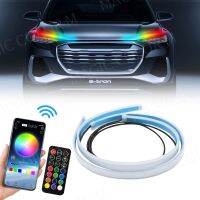 【CW】 2X Music Flexible Headlight DRL Lights Daytime Running Lamp Dream Color Multicolor Day Turn Signal APP White Red Yellow Blue