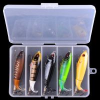 【hot】◆ 5PCS/BOX 100mm Floating Fishing Set Artificial Hard Bait Lures Soft Rotating Tail Tackle