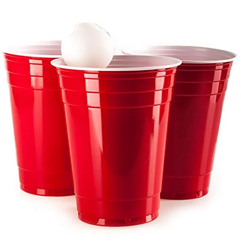 50pcs/set 450ml Red Disposable Plastic Cup Party Cup Bar Restaurant  Supplies Household Items Suppli