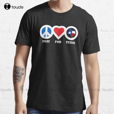 Texas Strong Pray For Texas Peace Love Texas Trending T-Shirt Birthday &nbsp;Shirt&nbsp;Breathable Cotton Xs-5Xl Streetwear Unisex Tee