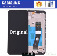 A03จอ LCD สำหรับ Samsung Galaxy ของแท้ A035จอแสดงผล LCD พร้อมหน้าจอสัมผัส SM-A035F Digitizer/DS อะไหล่จอแสดงผล A035F A035M 6.5"