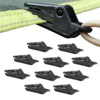 ℡ 10Pcs Tarpaulin Clip Awning Tent Clamp Canopy Lashing Buckle Jaw Grip Outdoor Camping Hook Anchor Windproof Rope Tarp Barb