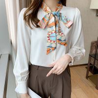 Autumn Women Chiffon White Blouse Shirt Women Tops Blusas Mujer De Moda 2021 Long Sleeve Blouse Women Blouses Femme Shirts F191