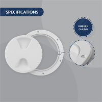 4in Marine Round Inspection Deck Plate Hatch with Detachable Smooth Center, Water Tight for Outdoor Installations,