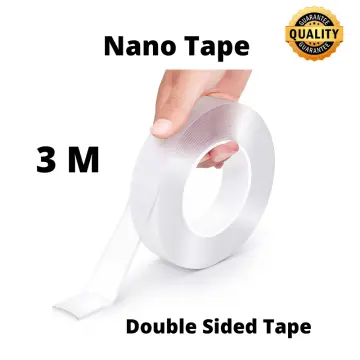 Double Sided Tape Heavy Duty, 3M Mounting Tape, Traceless Reusable Clear Adhesive Nano Tape, Washable Removable Strong Sticky Gel Grip Tape for Home