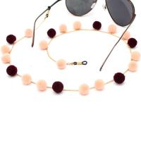 Necklace Pompon Ball Women Girls Eyeglass Holder Strap Metal Sunglasses Cord Rope Glasses Chain Eyewear case