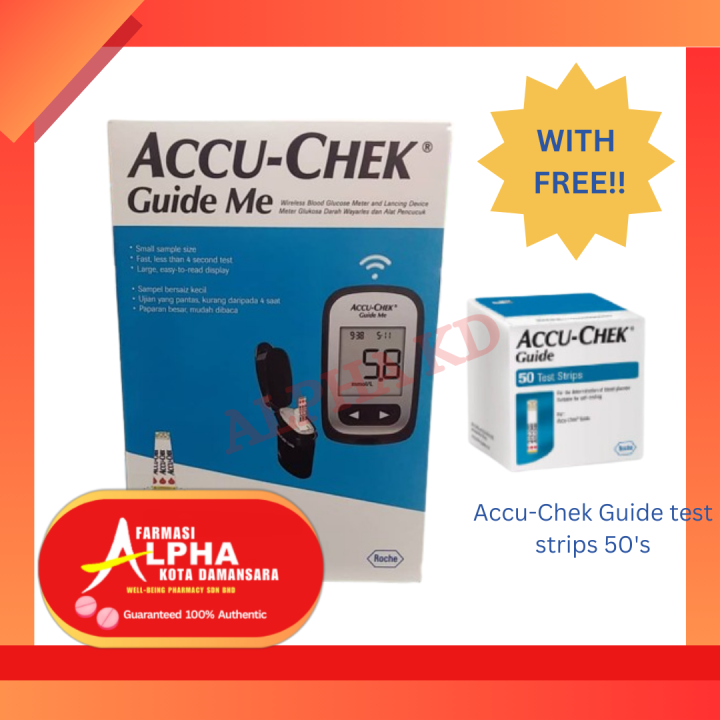 ACCUCHEK GUIDE ME Blood Glucose Meter + FREE TEST STRIPS 50'S Lazada