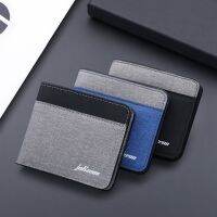 Canvas Men Wallet Black/blue/gray Card Holder Wallet Male Money Bag 2022 ID/photo/bank Holder Short Purse Credit Card Case Bag Wallets